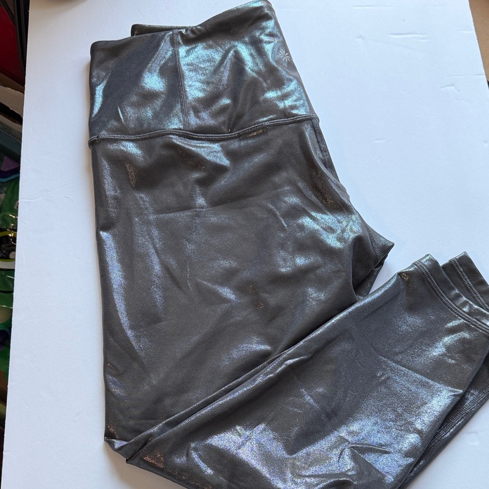 Athleta Shimmer Charcoal High-Waist Leggings